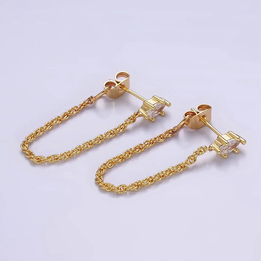 16k Gold-Fill Chain Link Stud Earrings