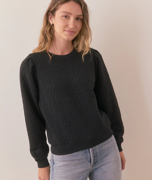 Alice Corbet Quilted Puff Sleeve Crewneck Extra Small