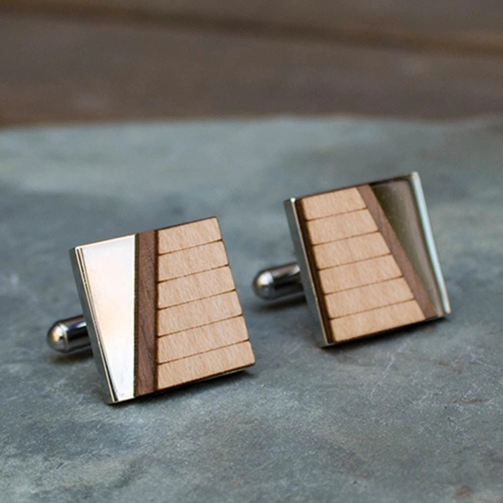Cufflinks Diagonal Lines, Maple