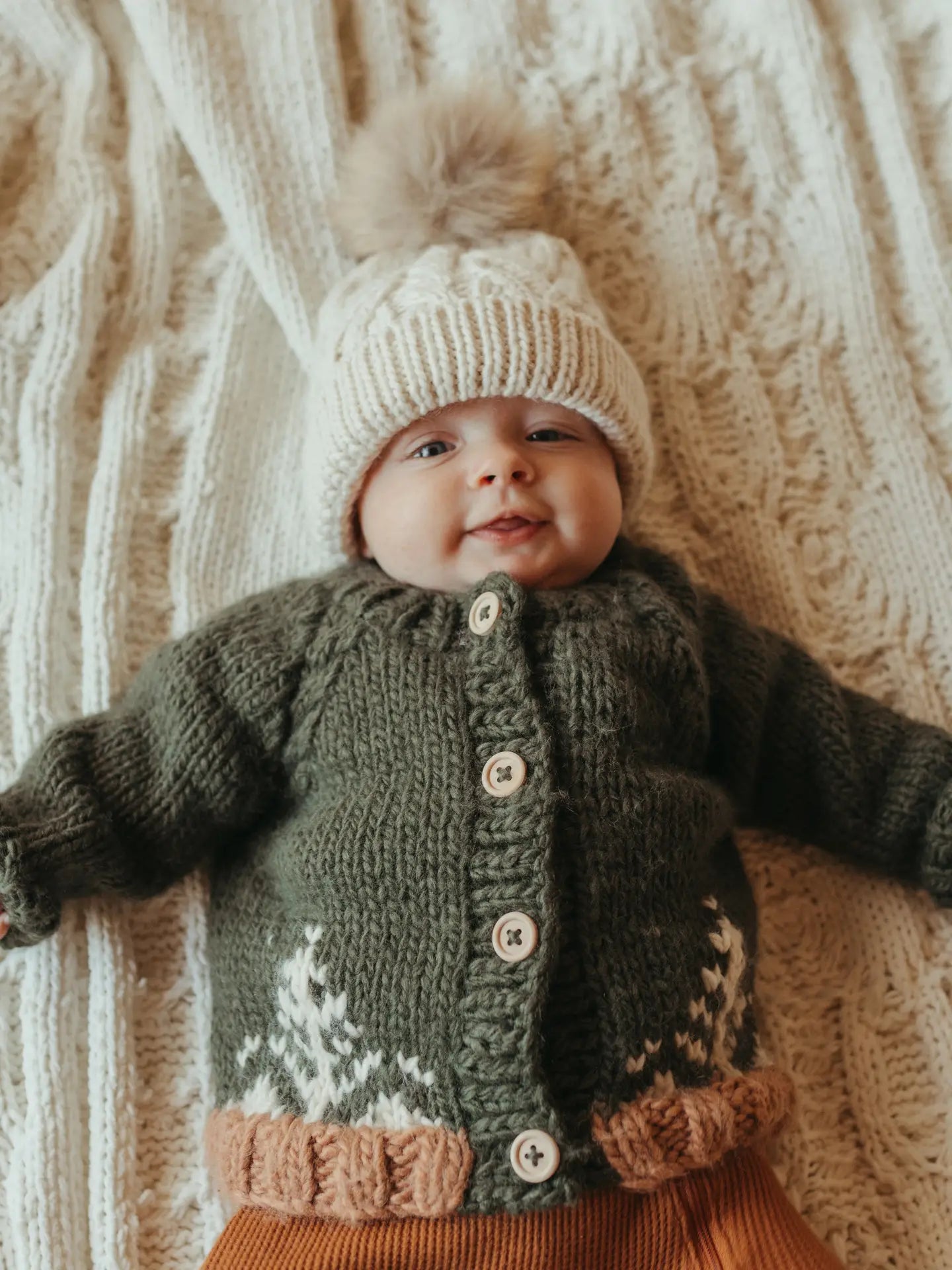 Forest Loden Cardigan Sweater 0-6 M