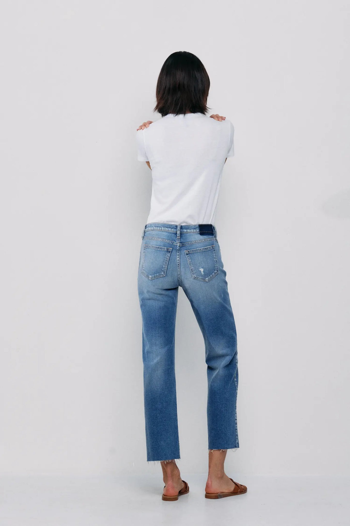 Mariah Mid Rise Straight Denim 25