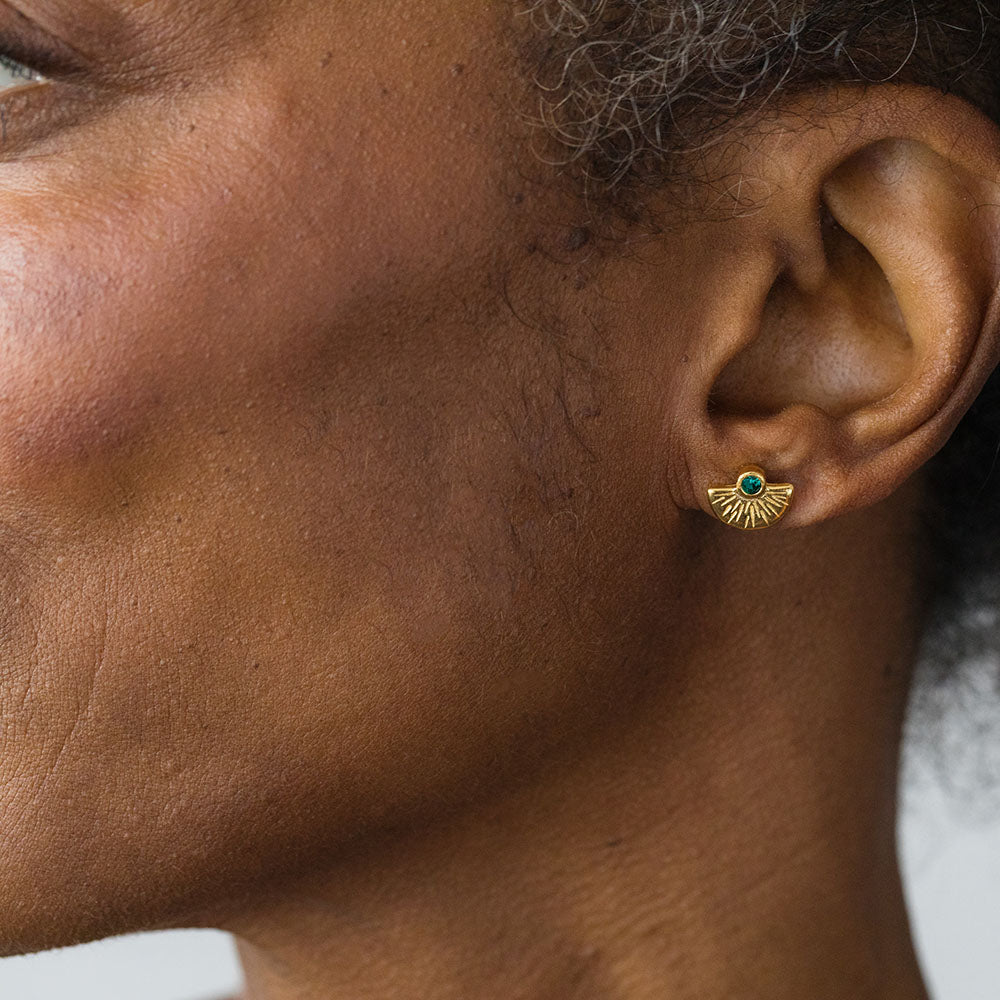 Sunset Stud Earrings Crystal