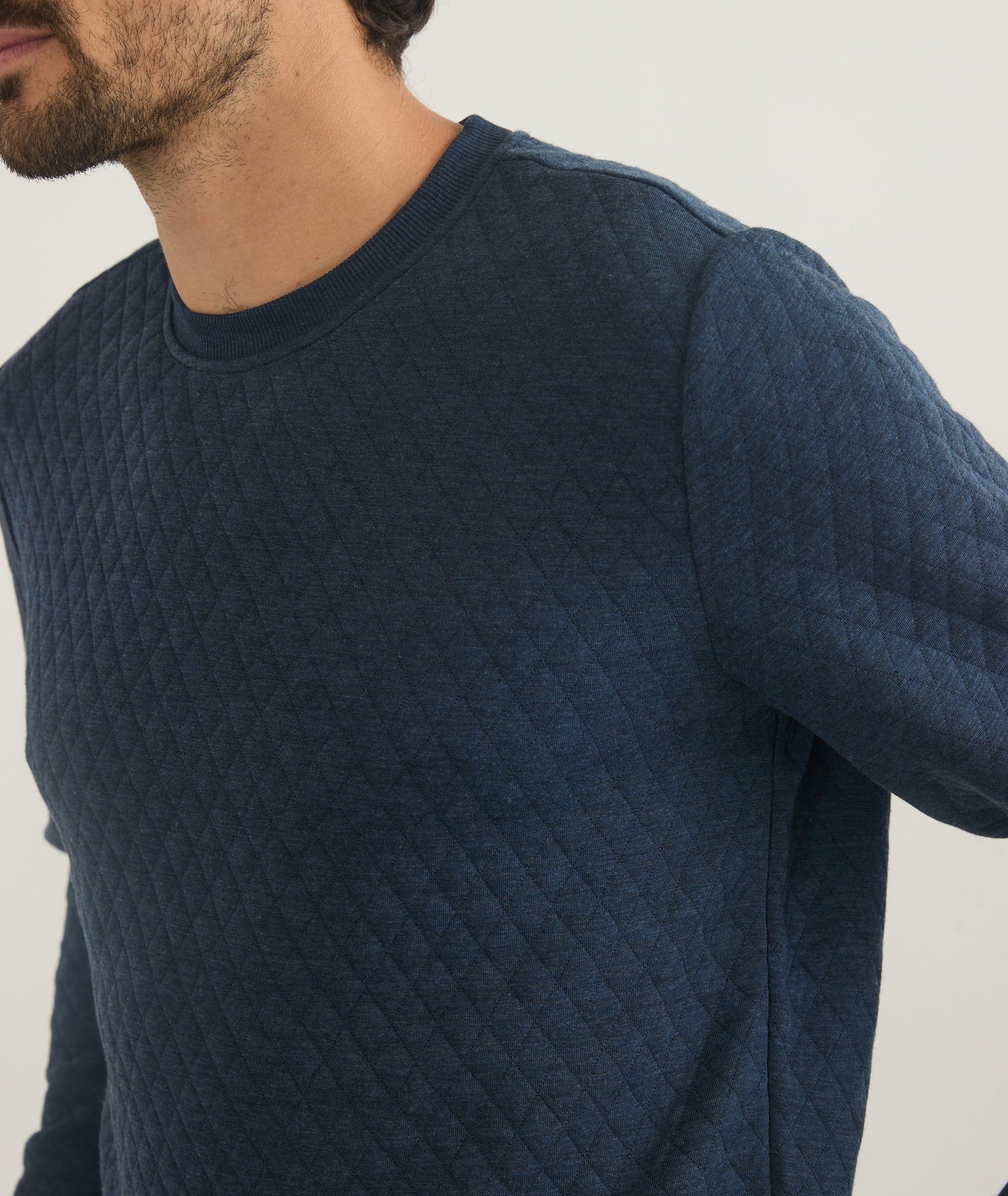Jordan Corbet Quilted Crewneck - Navy Medium