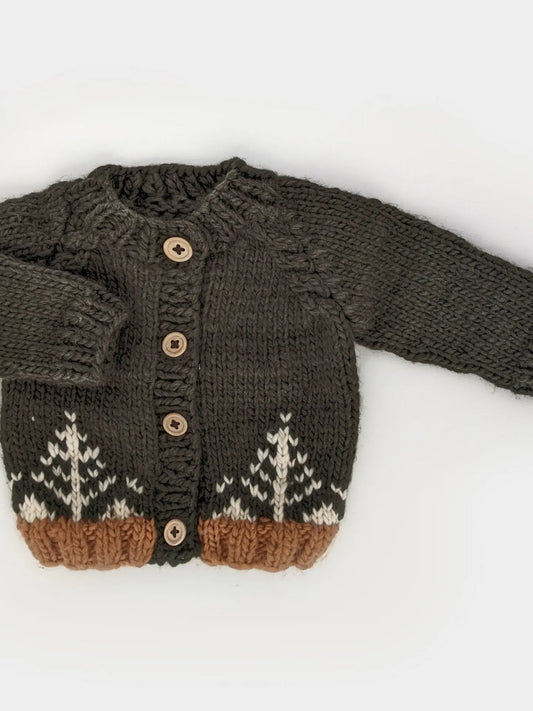 Forest Loden Cardigan Sweater 0-6 M