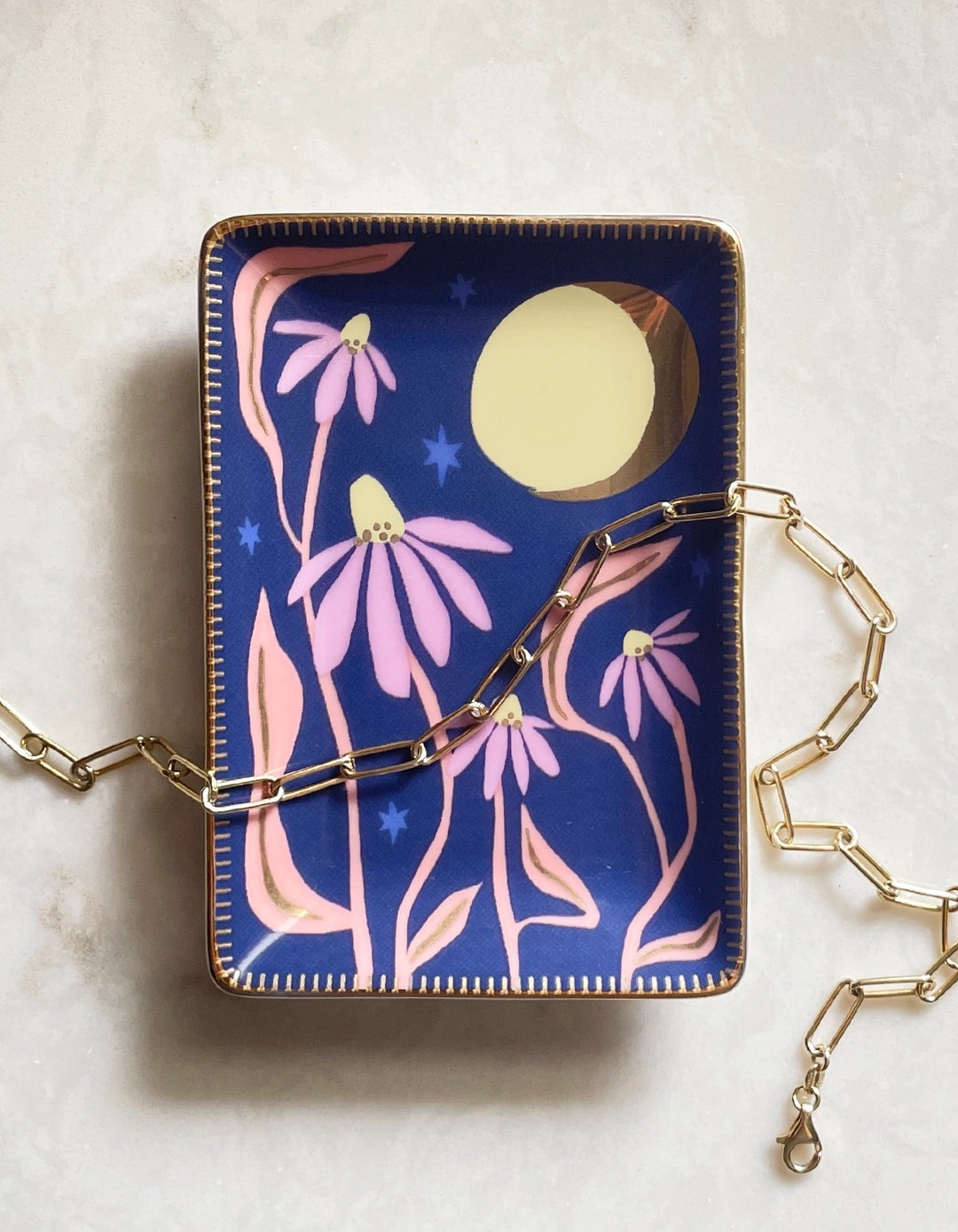 Hand-Painted Trinket Dish - Sun