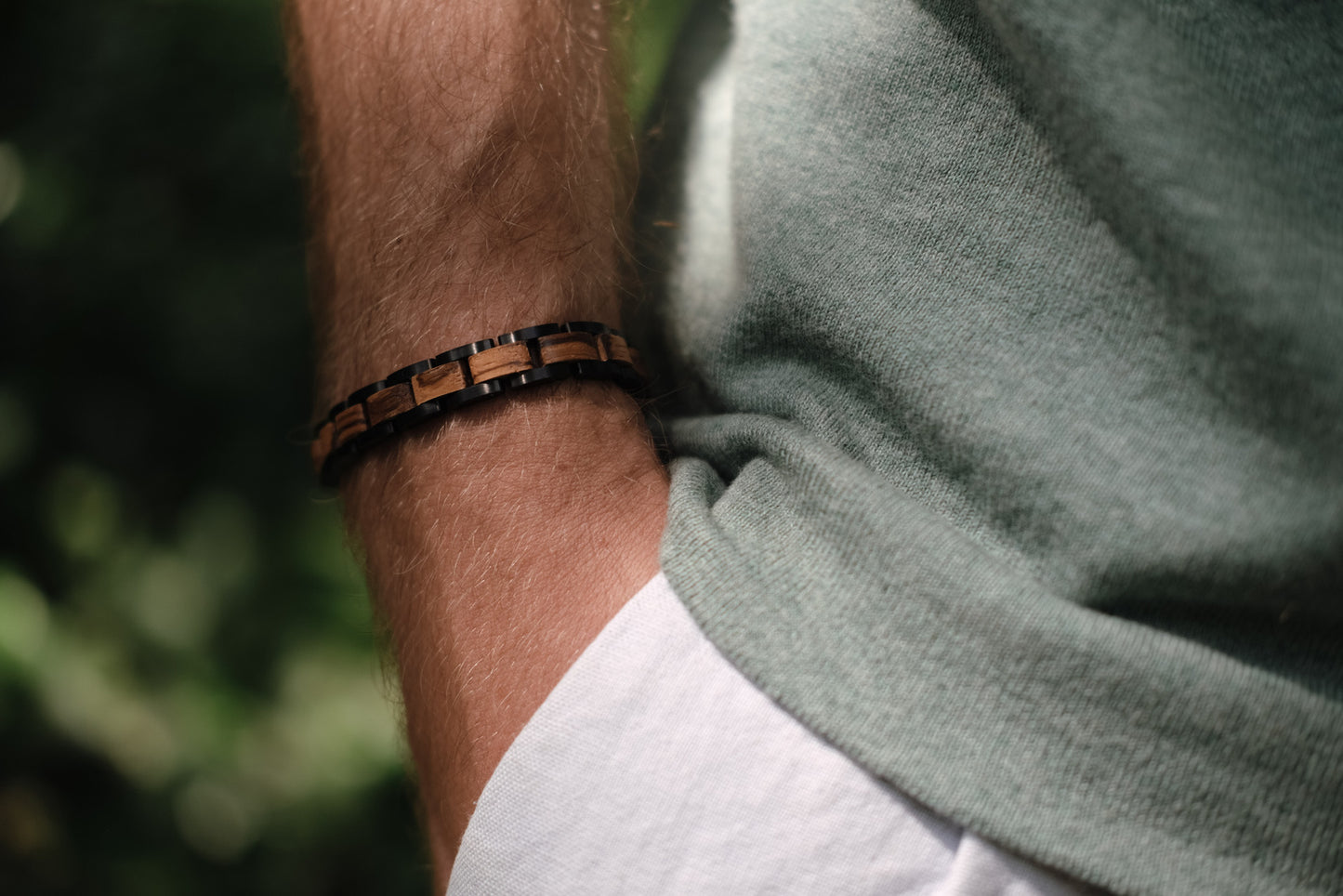 Handcrafted Sustainable Walnut Wood Bracelet - Viper