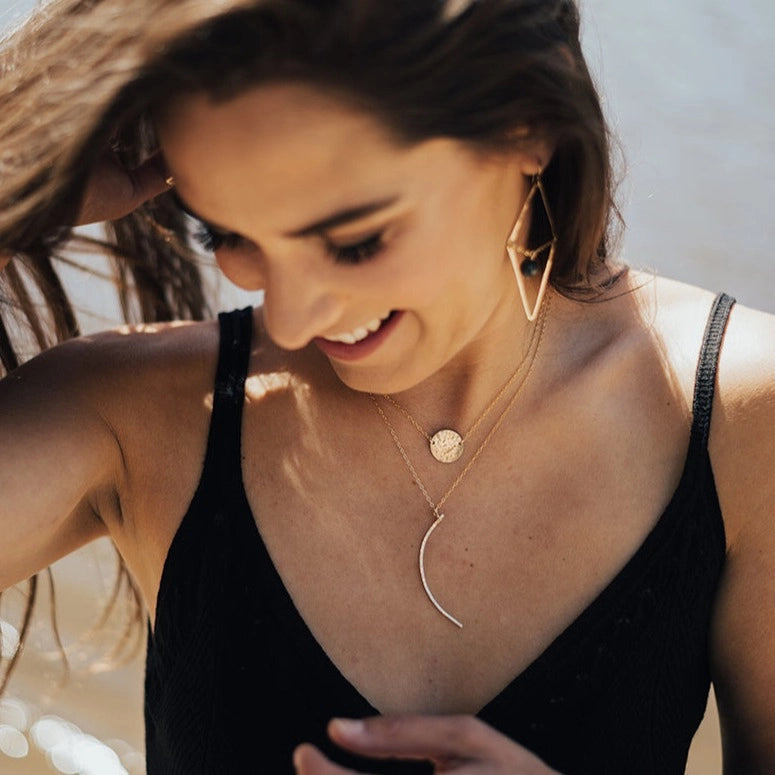 14k Gold Fill Full Moon Pendant Necklace