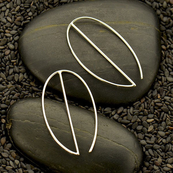 Geometric Hoop Earrings - Sterling Silver
