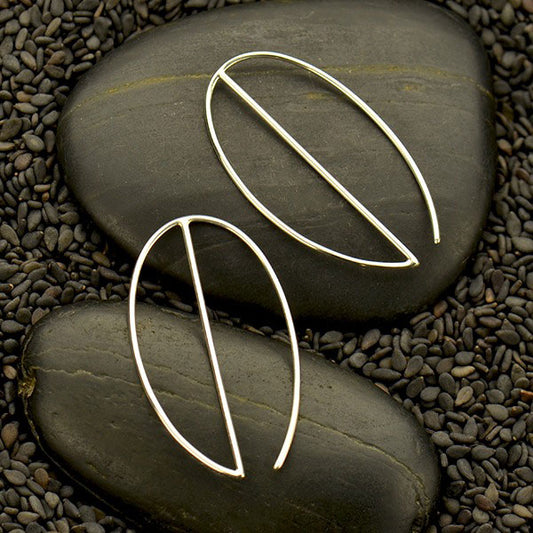 Geometric Hoop Earrings - Sterling Silver
