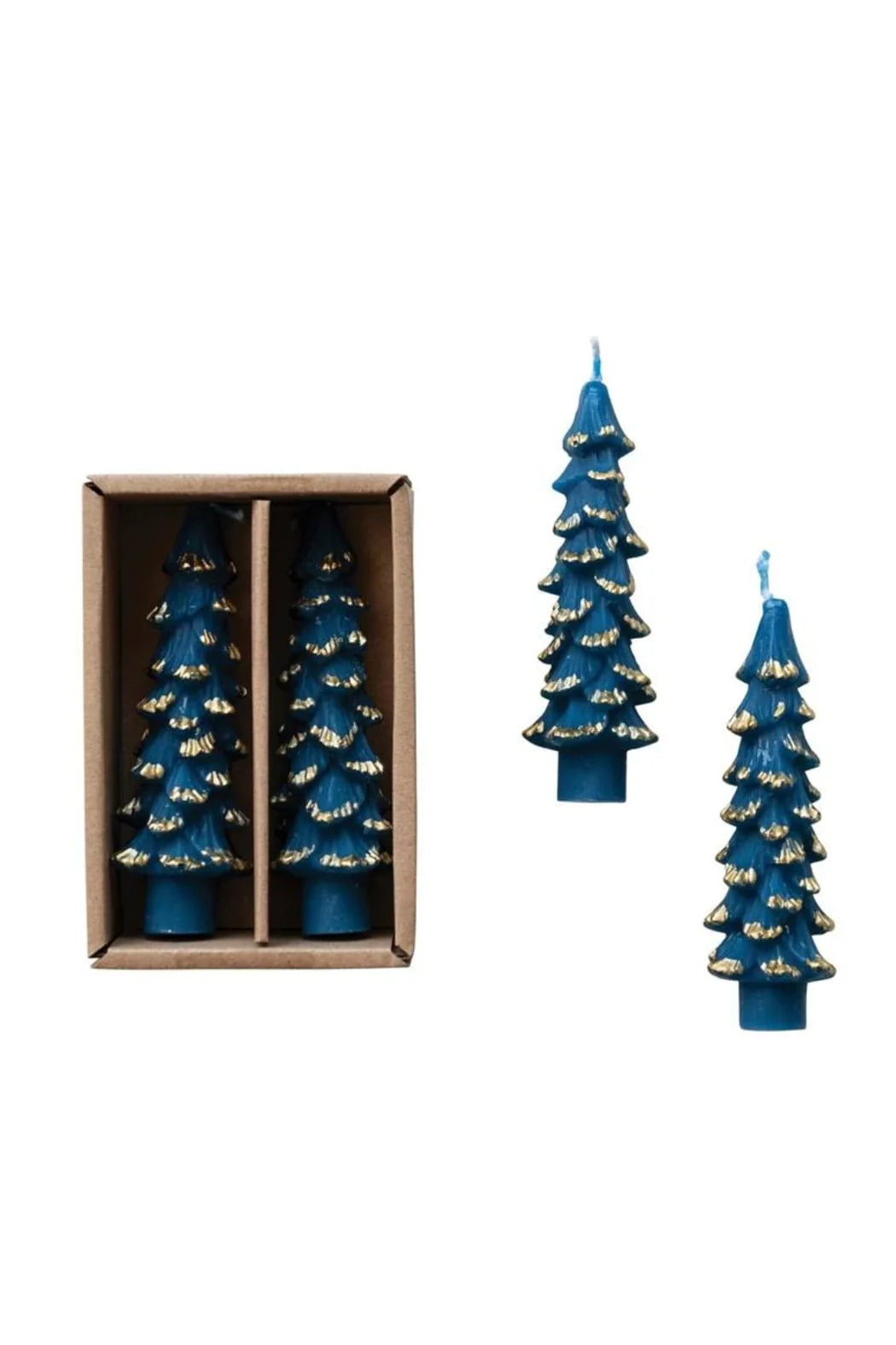 Tree Shaped Taper Candles - Blue