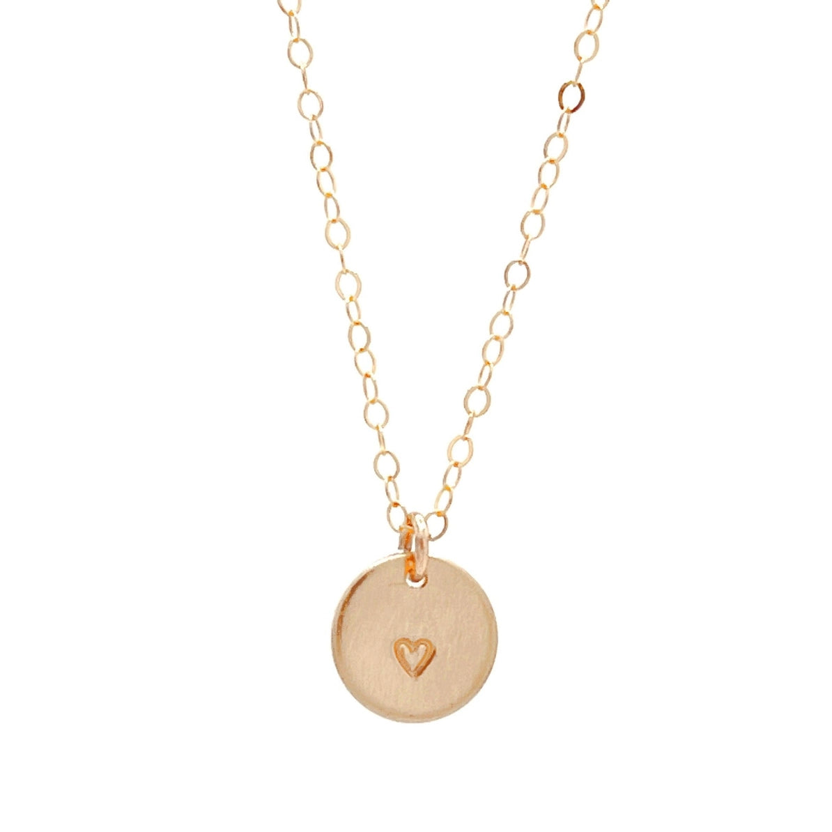 14k Gold Filled Heart Disc Necklace