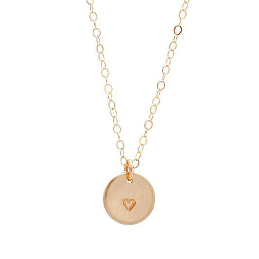14k Gold Filled Heart Disc Necklace