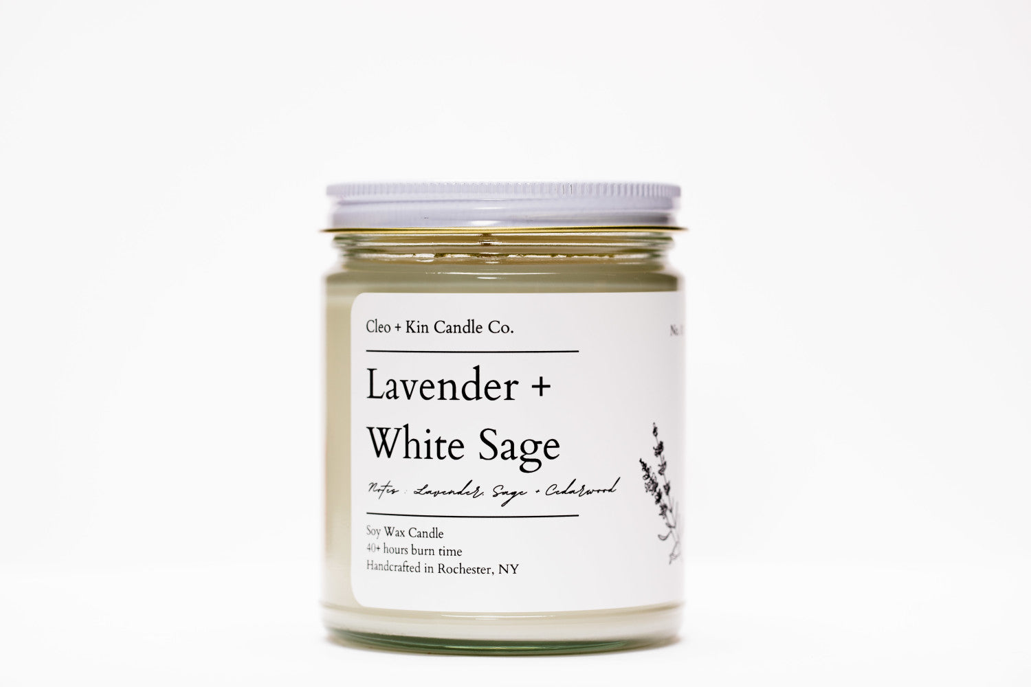 Cleo + Kin Candle Lavender + White Sage