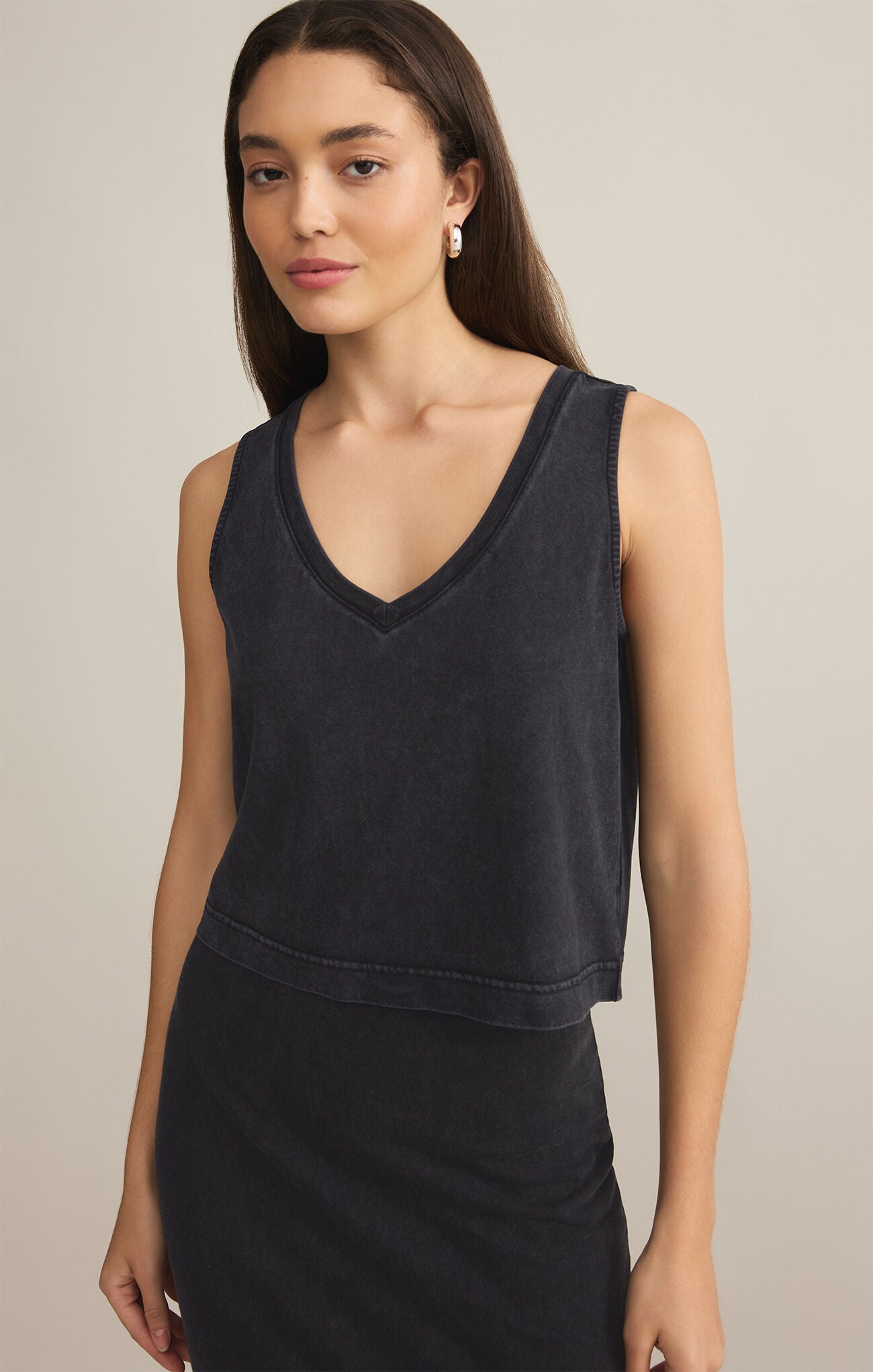 Sloane V-Neck Top Black X-Small