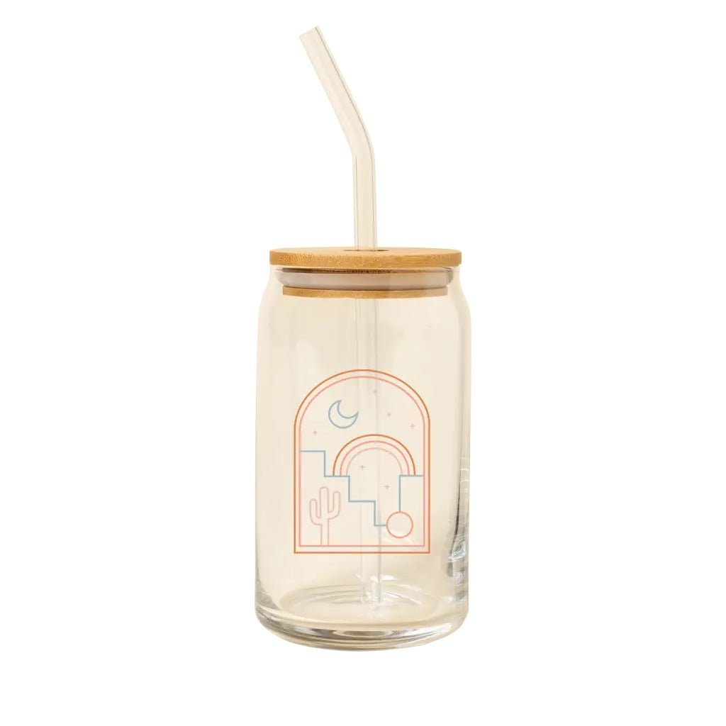 Beer Can Glass w/ Bamboo Lid - Desert
