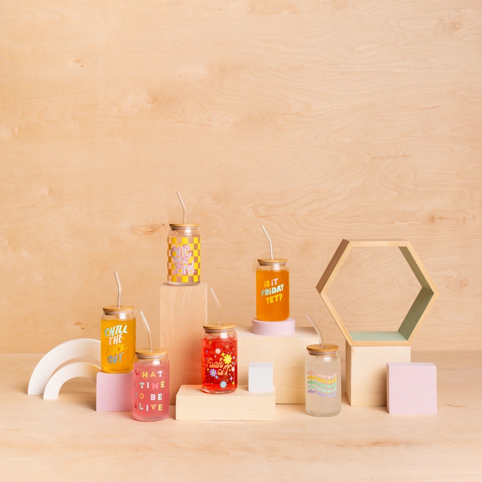 Beer Can Glass w/ Bamboo Lid - Chill the F* Out