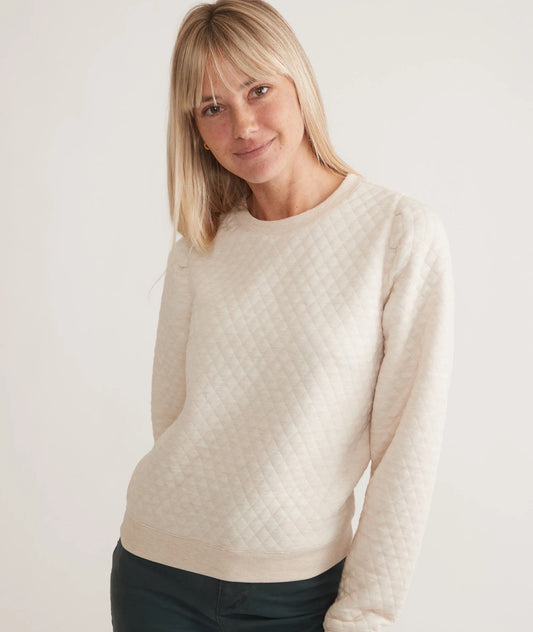 Amy Corbet Quilted Puff Sleeve Crewneck