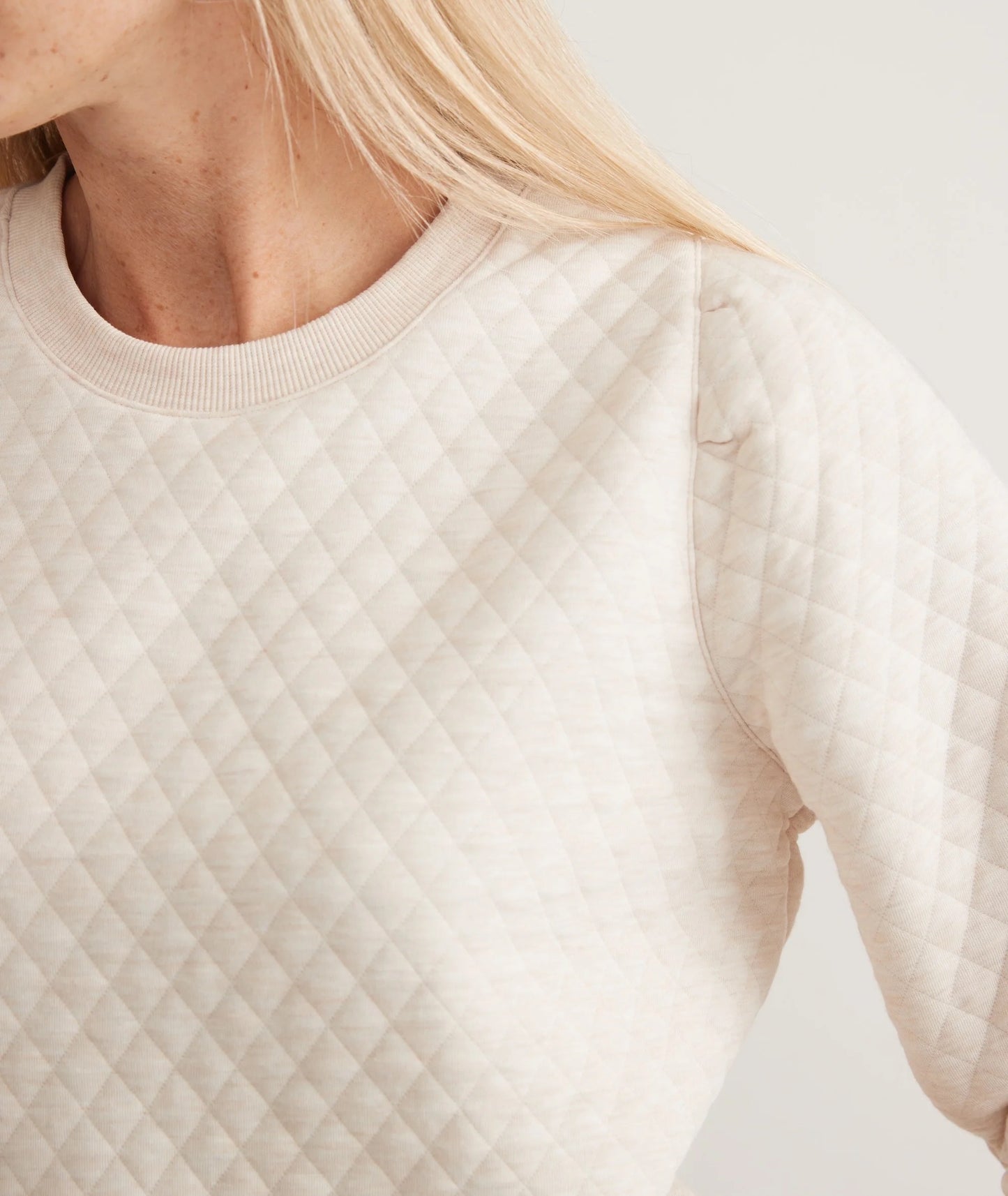 Amy Corbet Quilted Puff Sleeve Crewneck