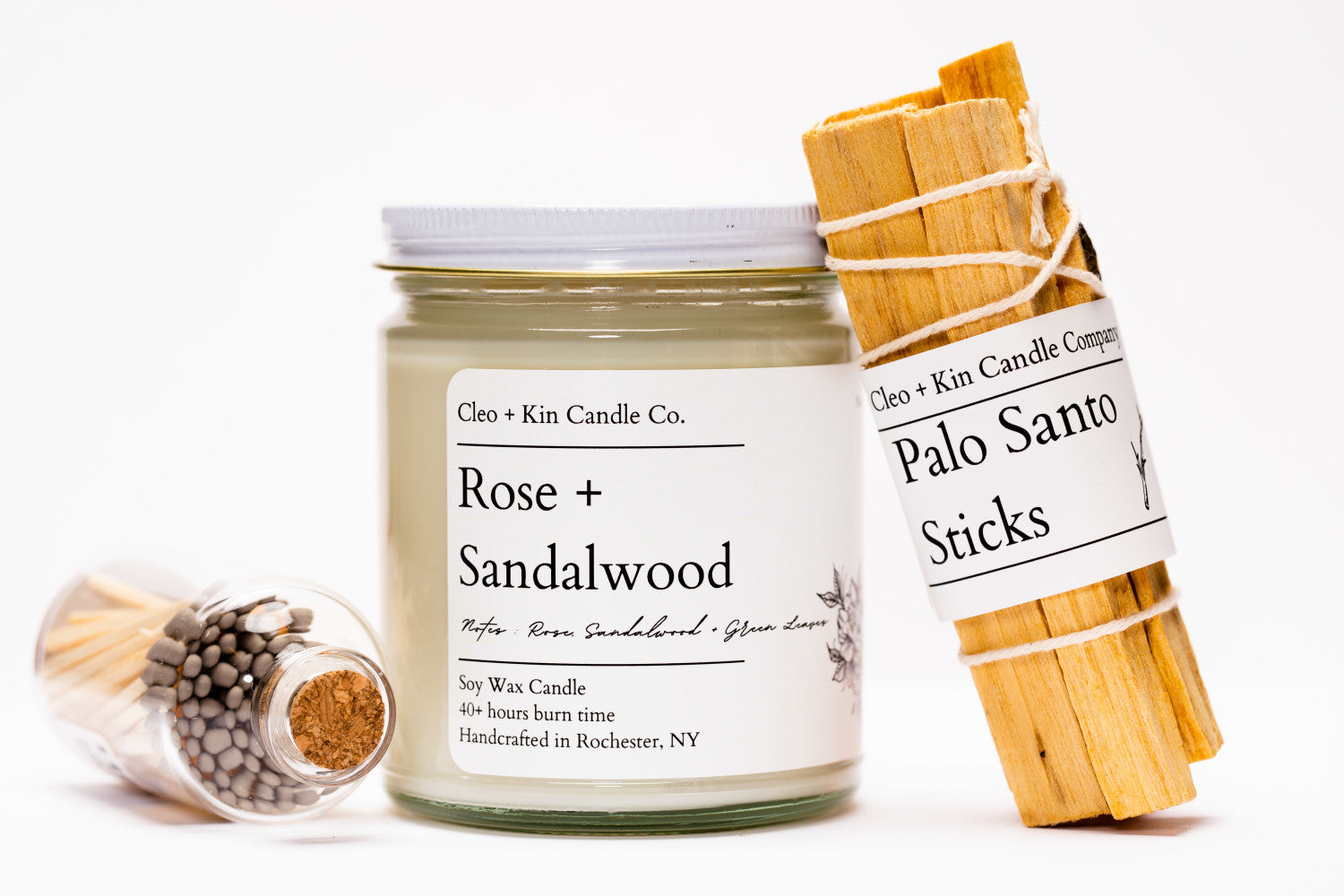 Cleo + Kin Candle Rose + Sandalwood