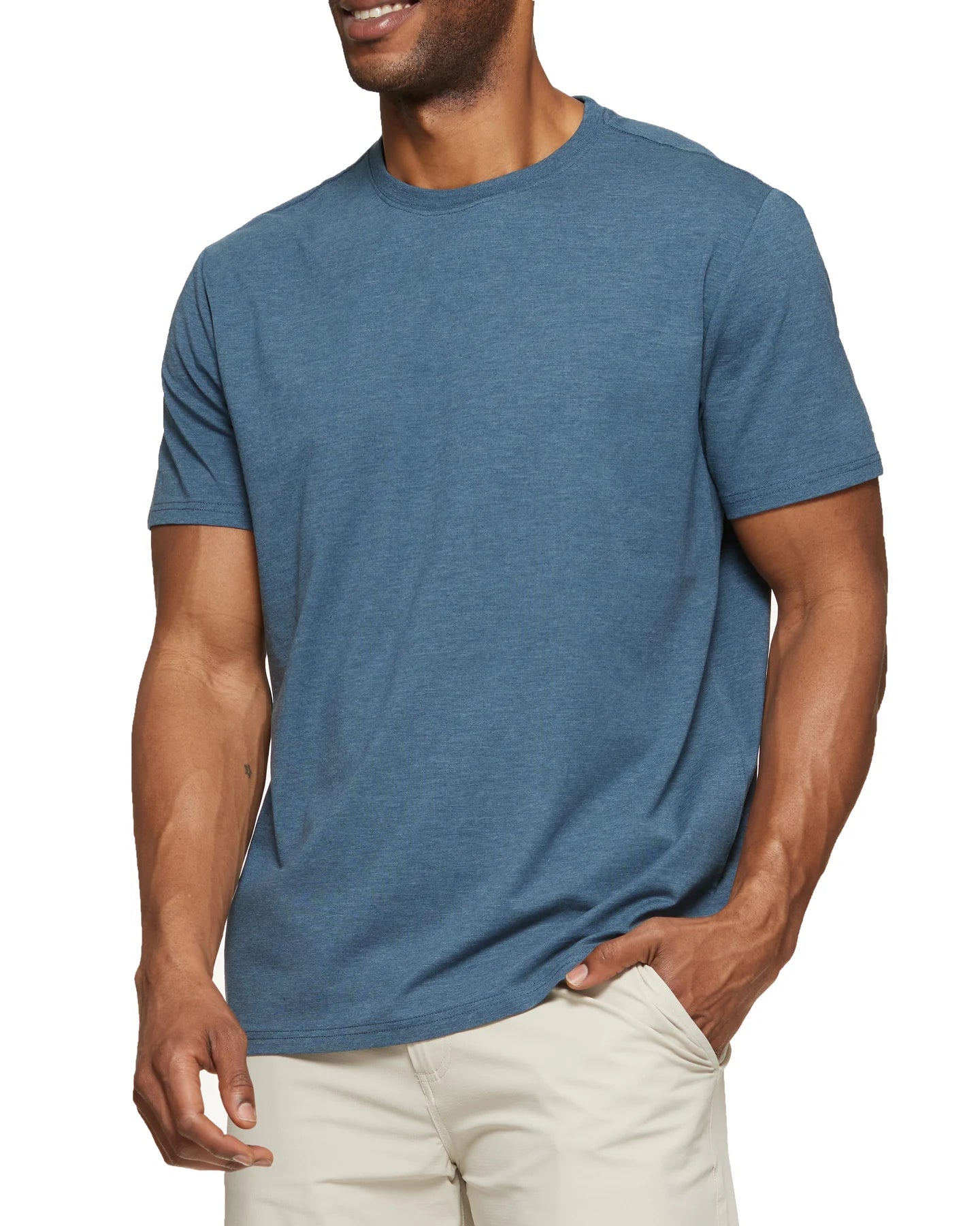 Russell Stretch Crewneck Tee Navy Heather Small