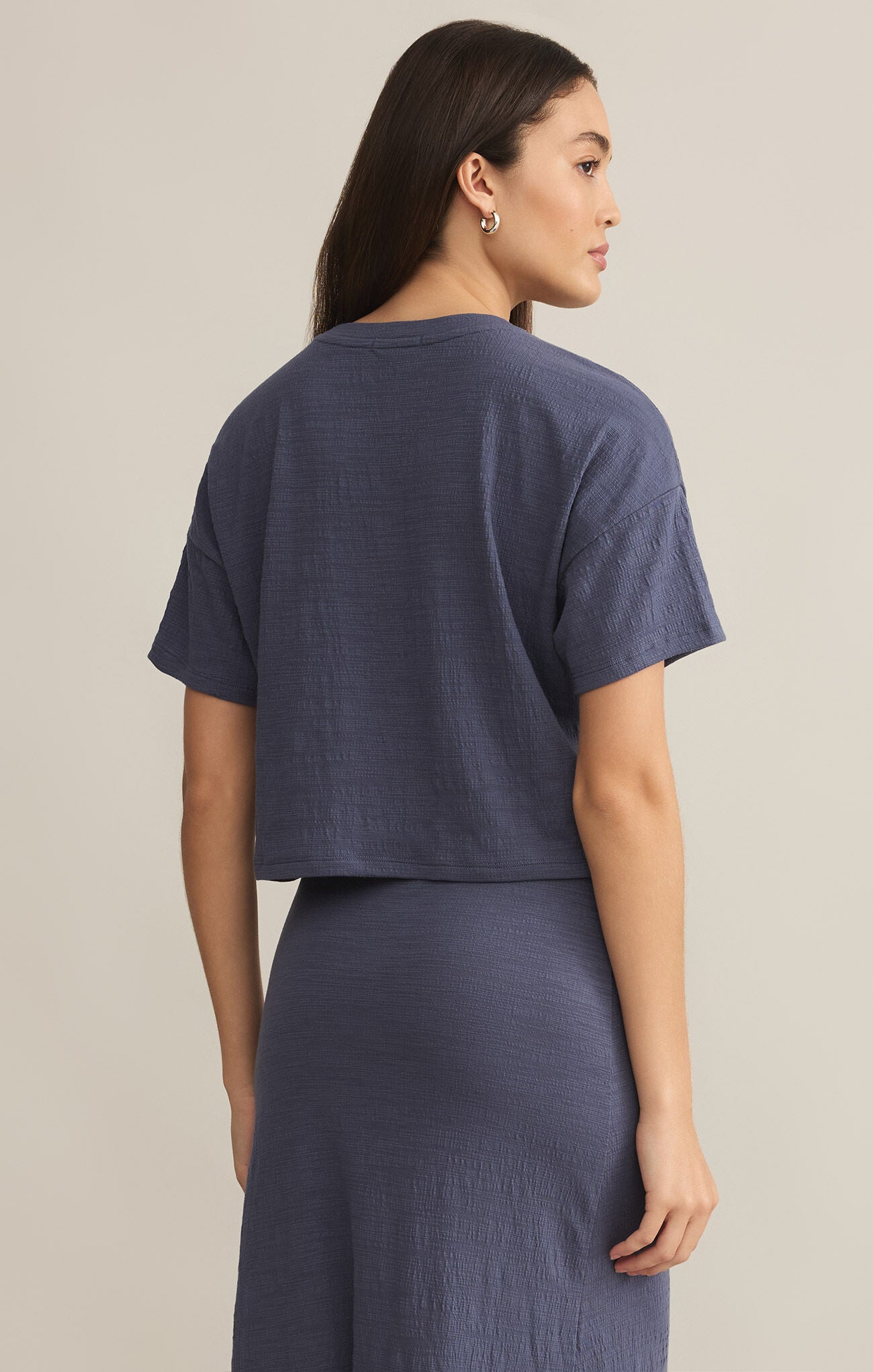Sway Textured Crop Tee Black X-Small