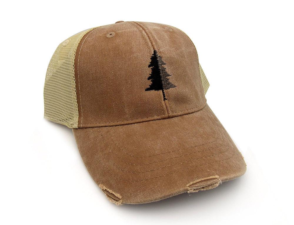 Split Tree Trucker Hat Brown
