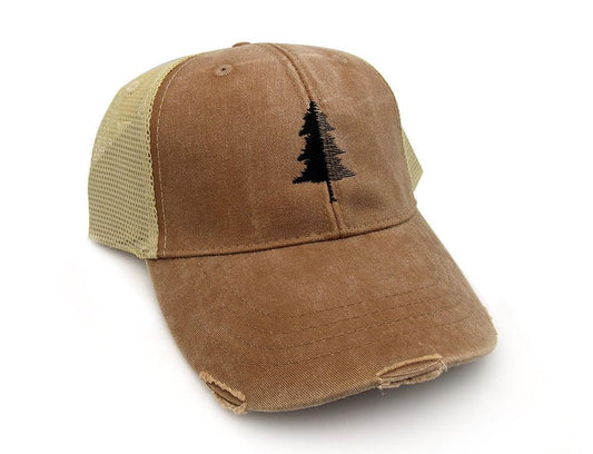 Split Tree Trucker Hat Brown