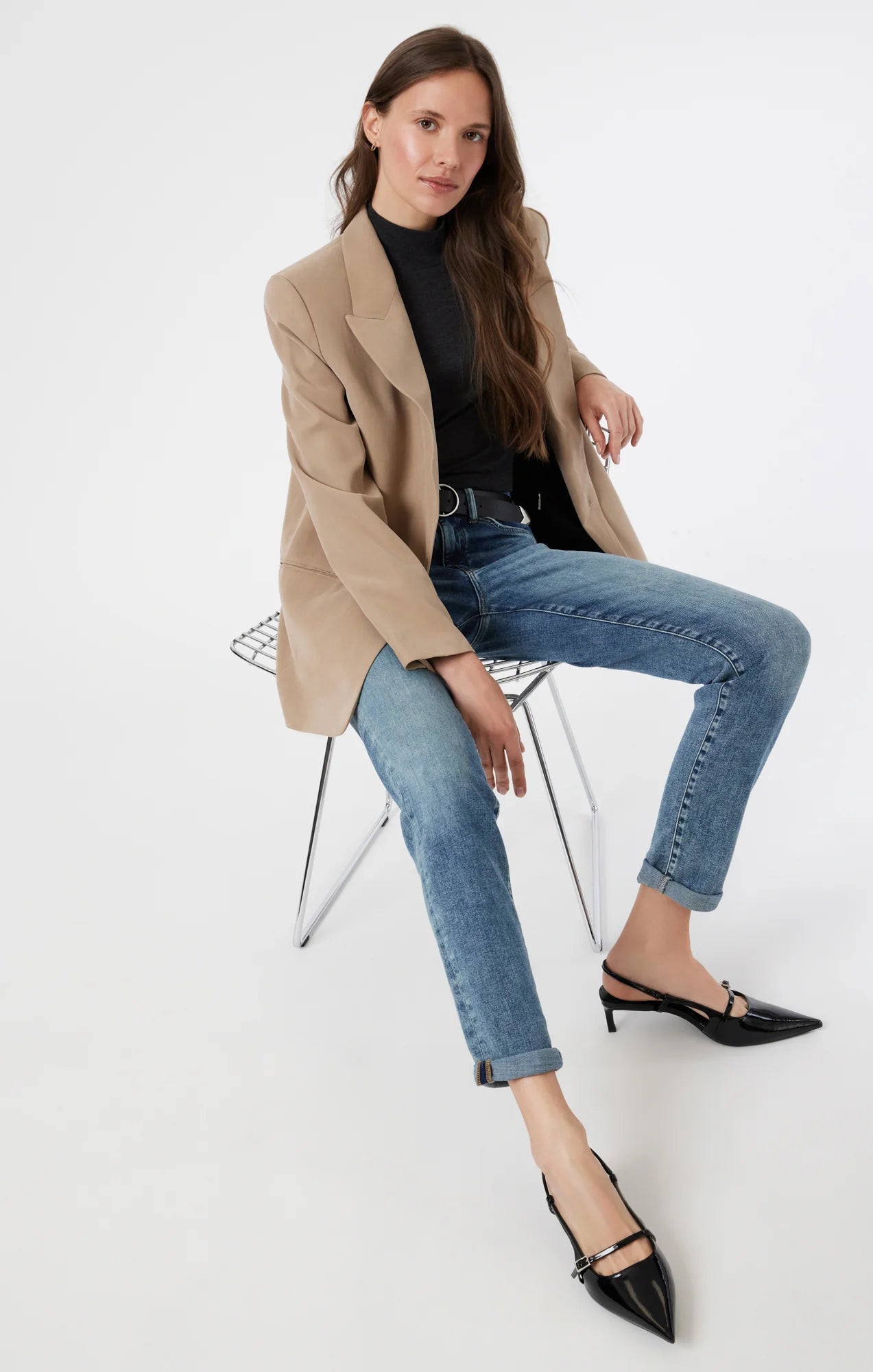 Kathleen - High Rise Slim Straight Denim - Feather Blue 24