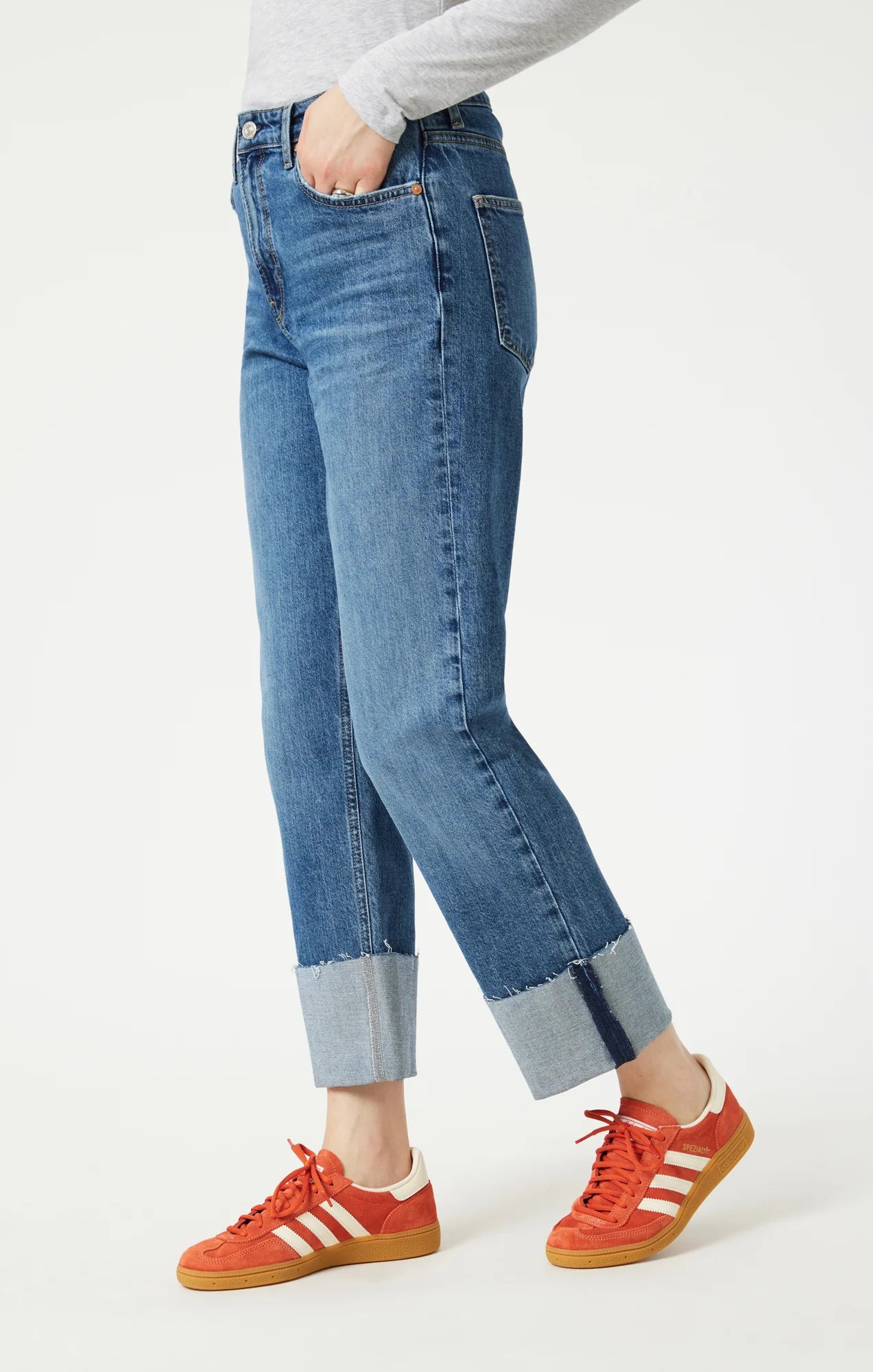 Savannah - High Rise Cuffed Denim - Shaded Classic 25