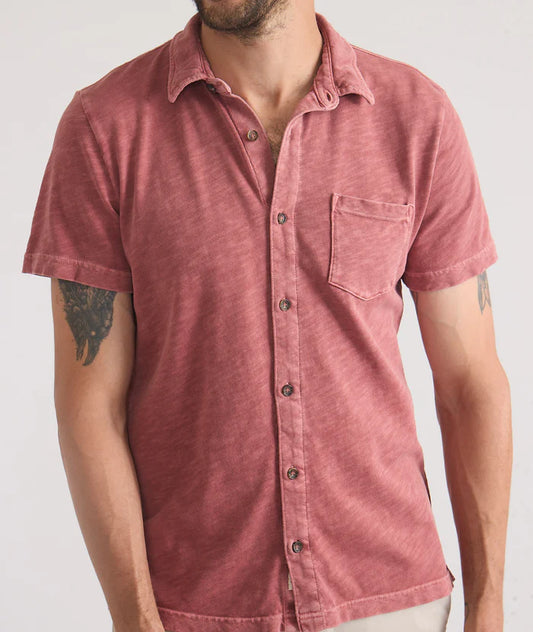 Rafe Vintage Slub SS Button Down - Marsala Small
