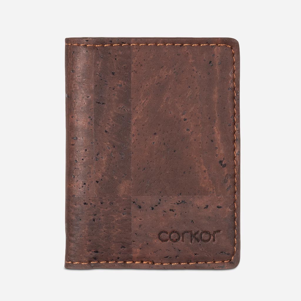 Cork Minimalist Bi-fold Wallet - Brown
