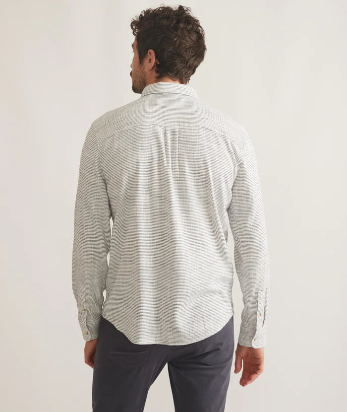 Jasper Stretch Selvage Long Sleeve Shirt - Natural Stripe Small