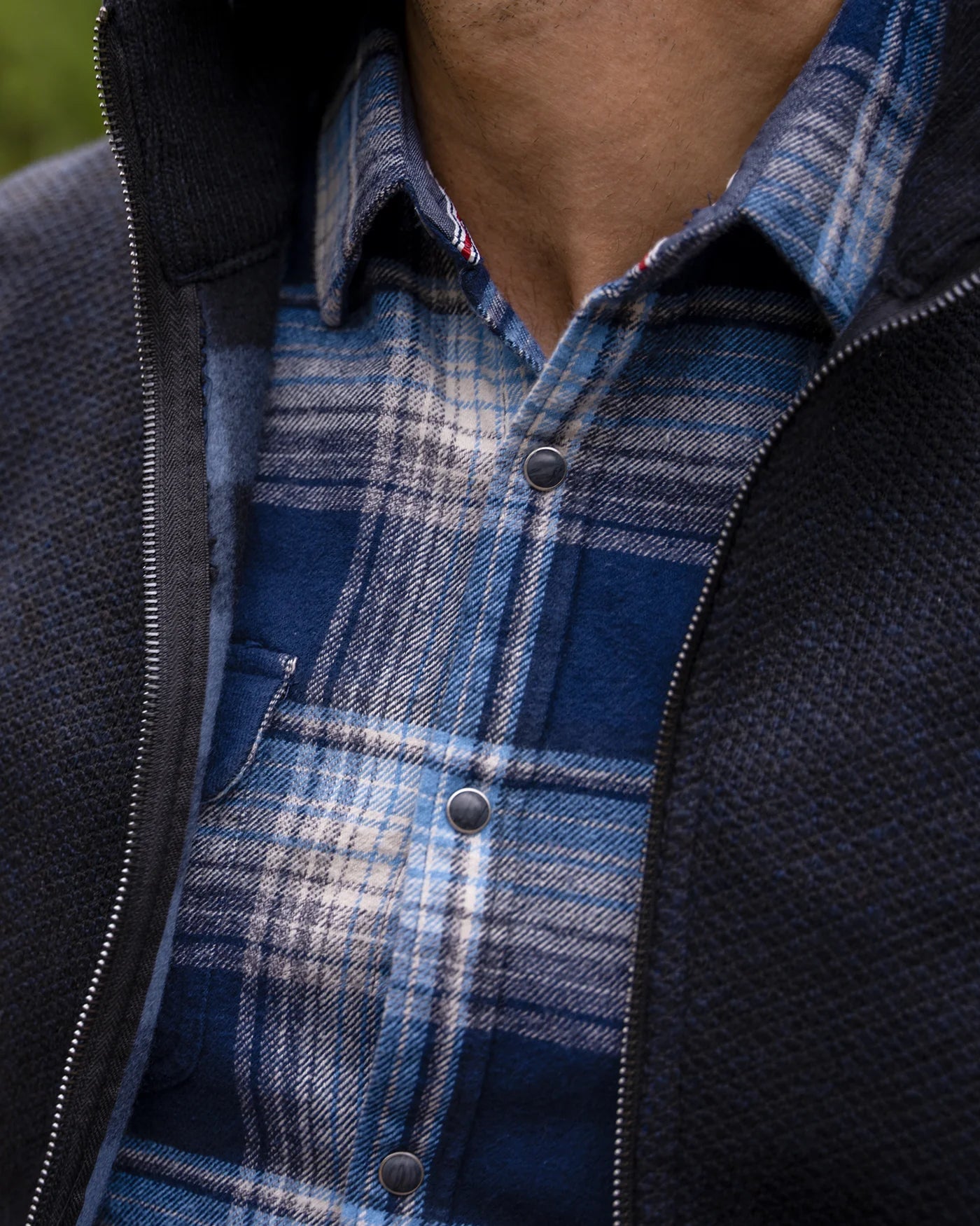 Roen Marled Mockneck Sweater Navy Medium