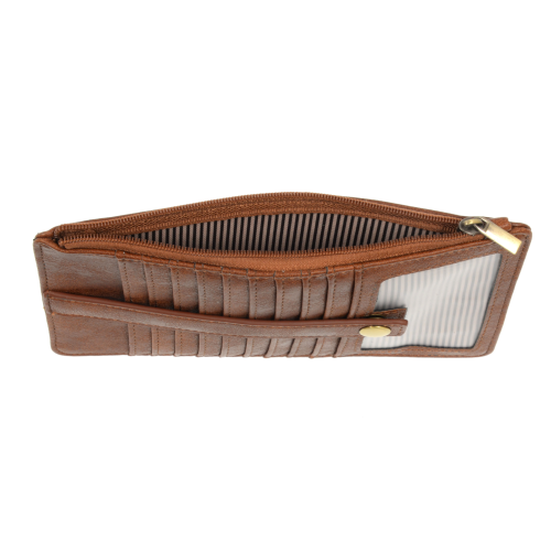 Kara Slim Mini Wallet Saddle