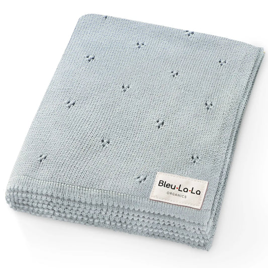 Organic Cotton Swaddle Baby Blanket - Pointelle  Pink