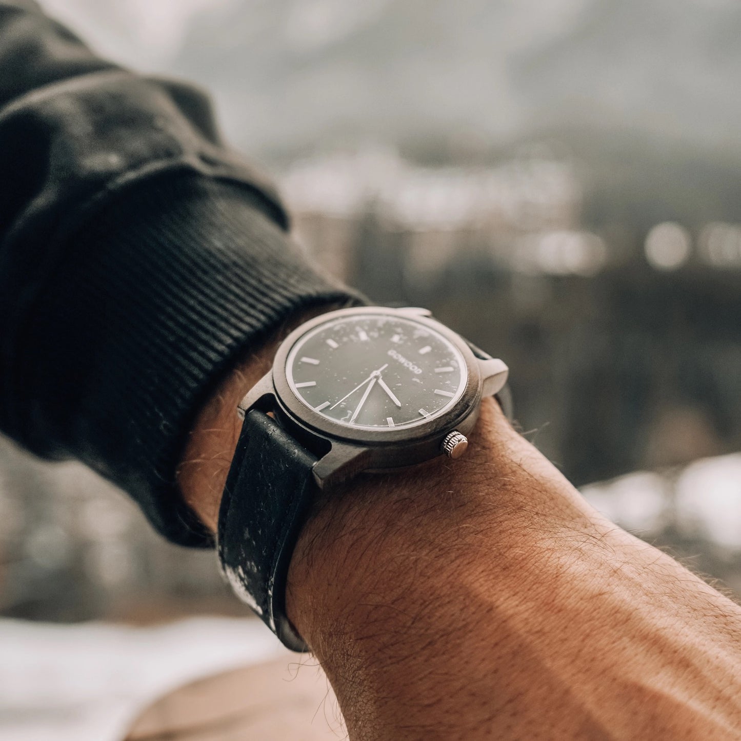Black Sandalwood Watch With Portuguese Cork Wristband