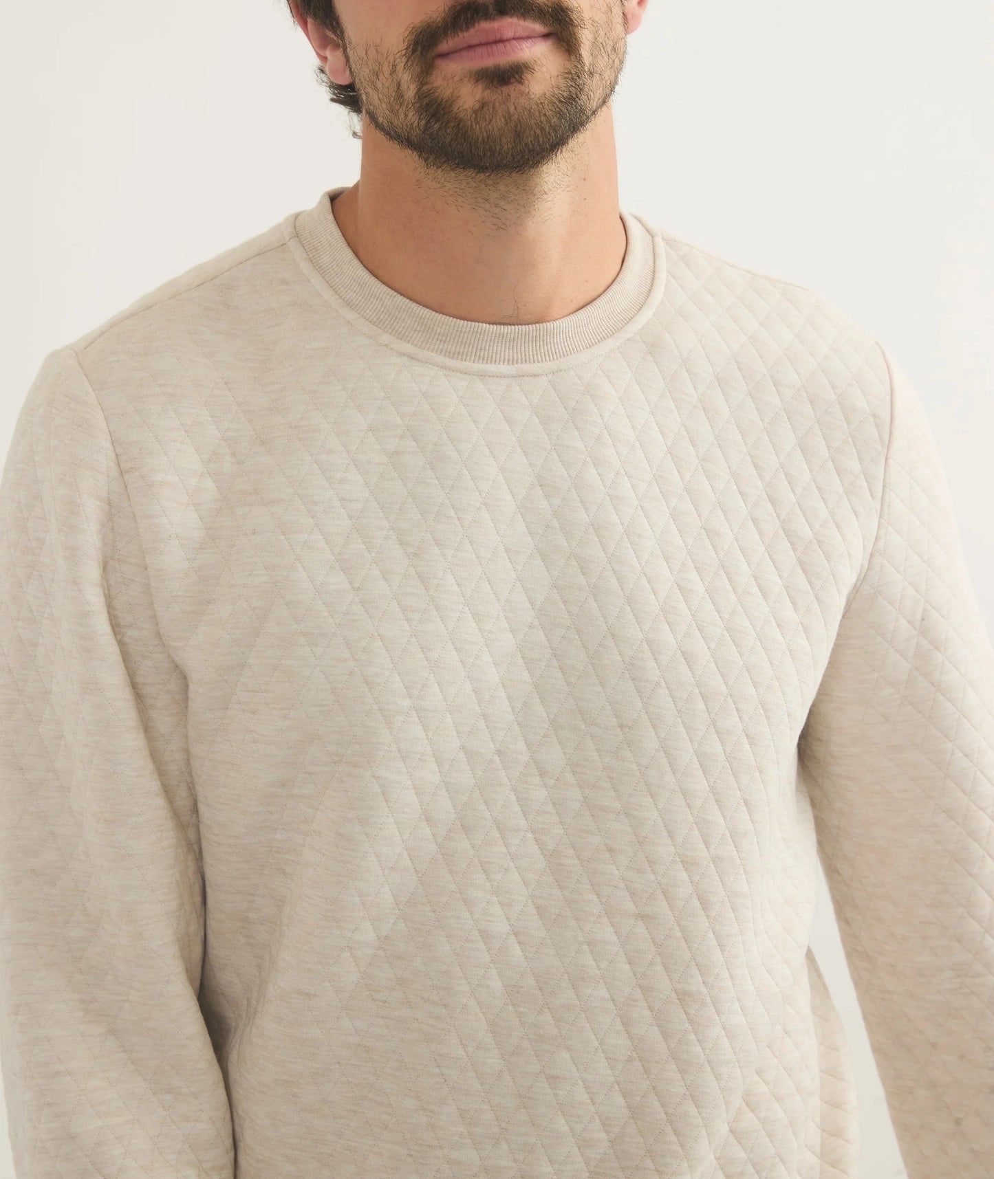 Jordan Corbet Quilted Crewneck - Oat Heather Medium