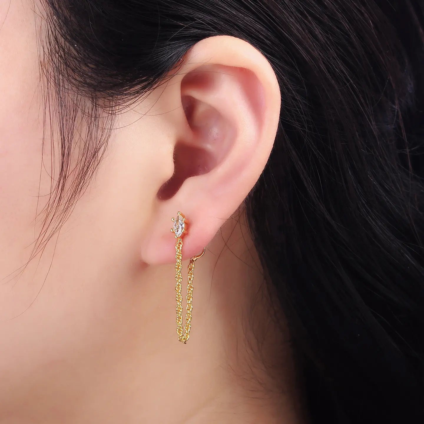 16k Gold-Fill Chain Link Stud Earrings