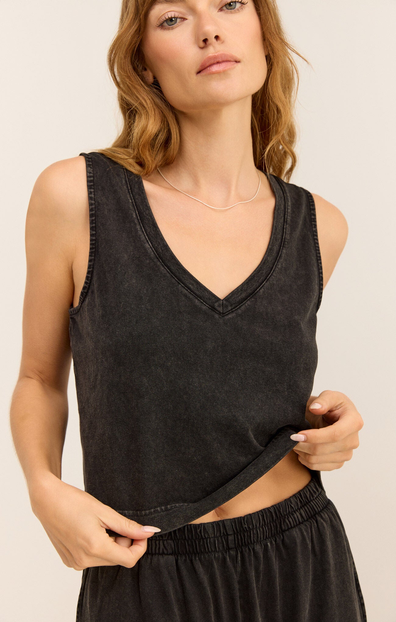 Sloane V-Neck Top Black X-Small