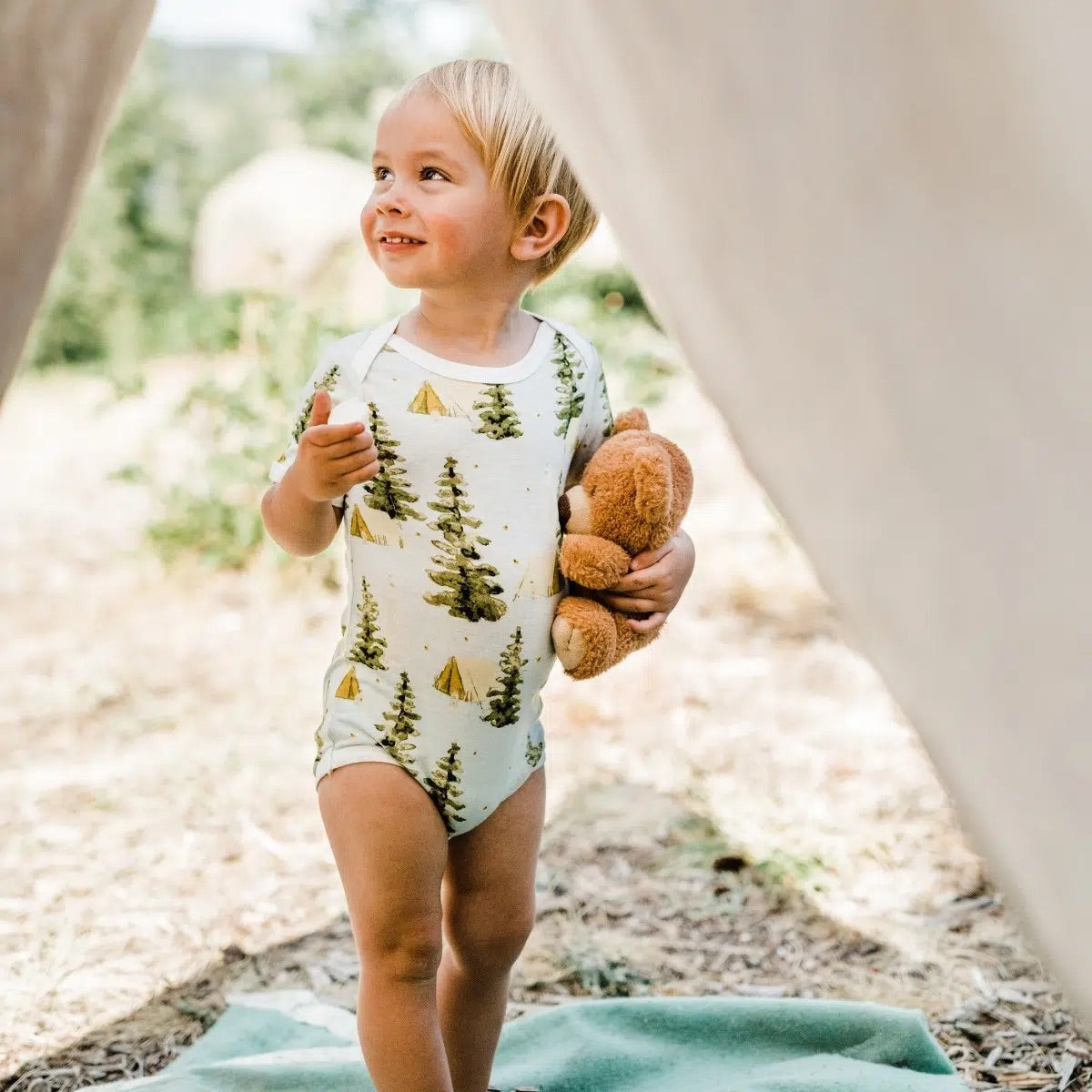 Camping Short Sleeve Onesie 12-18m