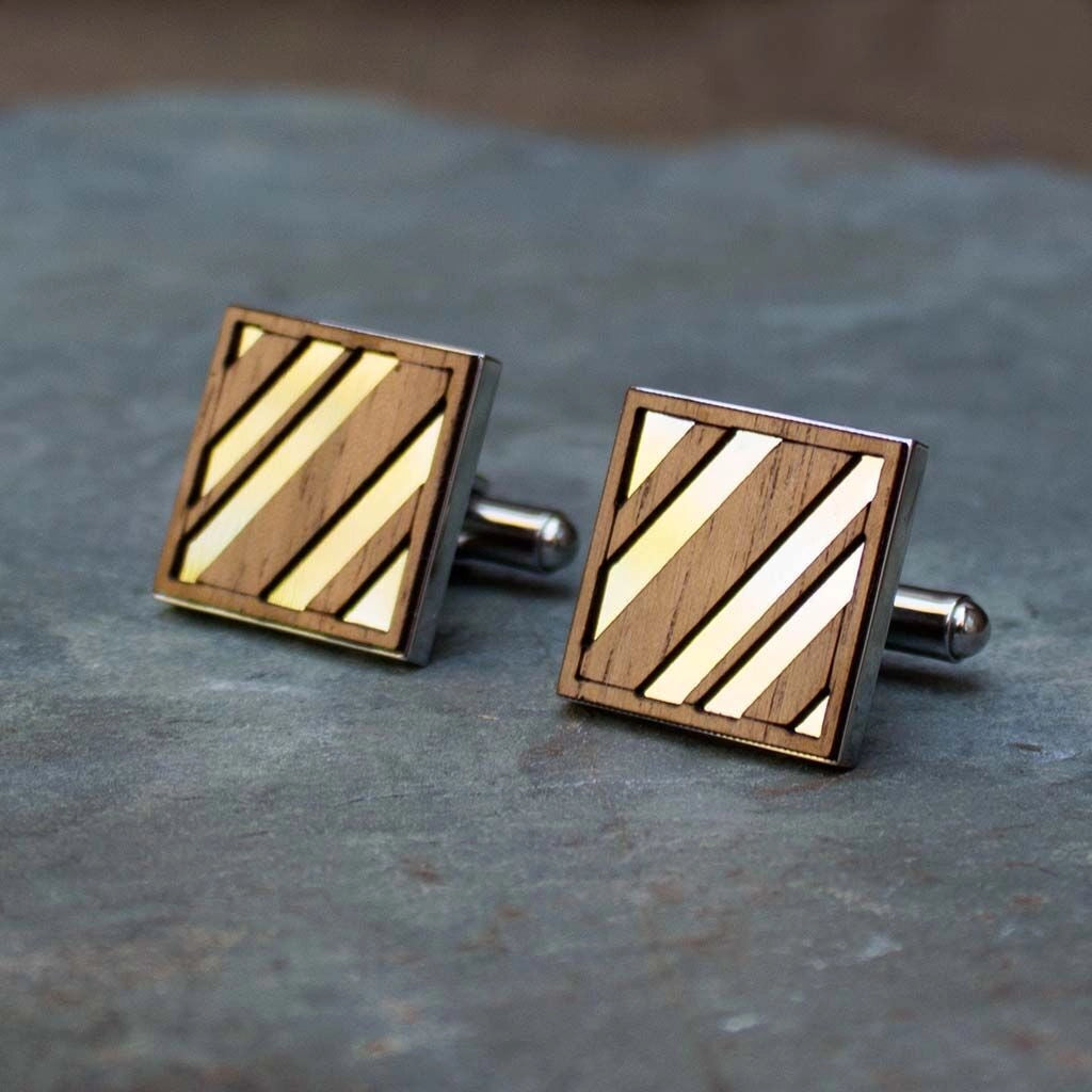 Cufflinks Diagonal Lines, Maple