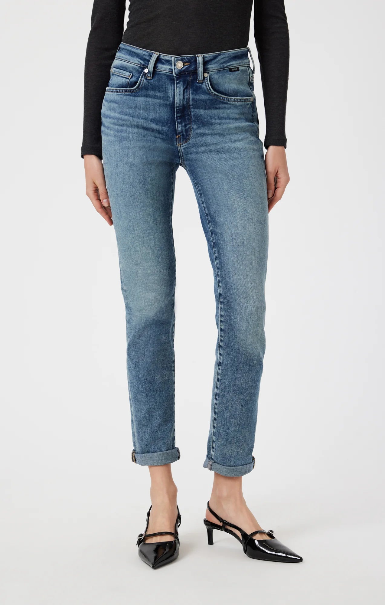 Kathleen - High Rise Slim Straight Denim - Feather Blue 24