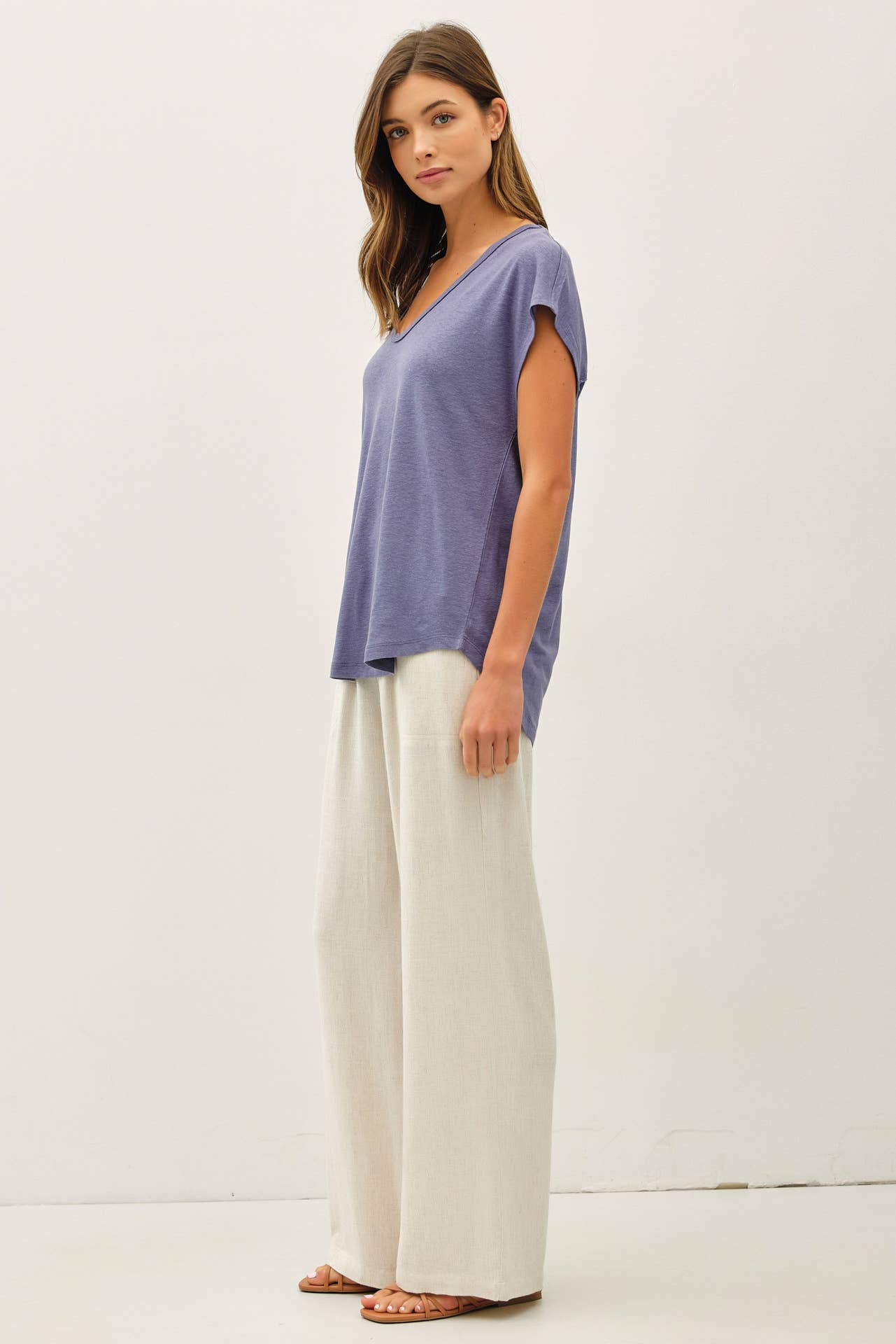 Jordan Raw Edge Linen Tee