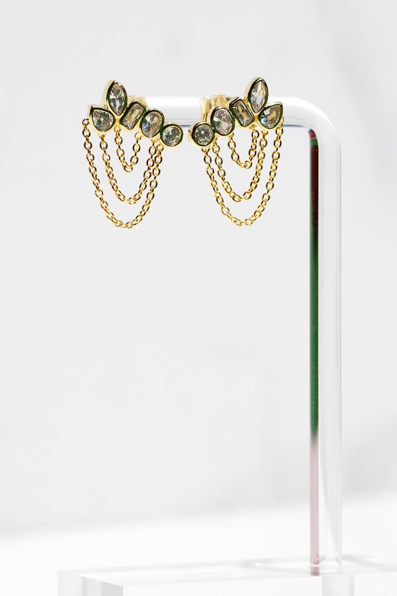 Athena Chain Earrings - 14K Gold Vermeil