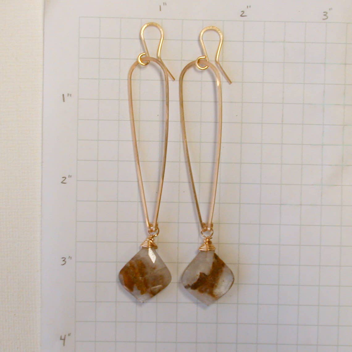 Rutilated Quartz Earrings - 14k GF