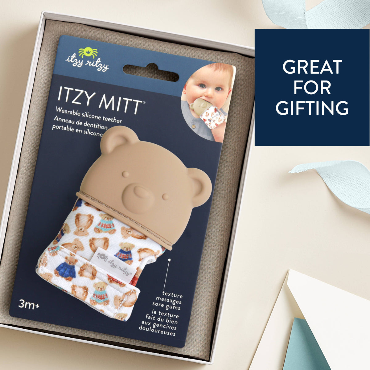 Silicone Teething Mitt Bear