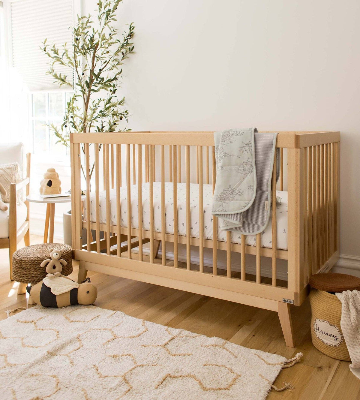 Organic Cotton Reversible Baby Blanket - Ice Flow