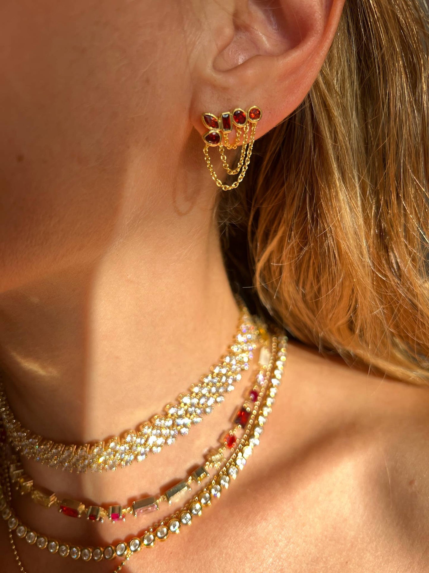 Athena Chain Earrings - 14K Gold Vermeil