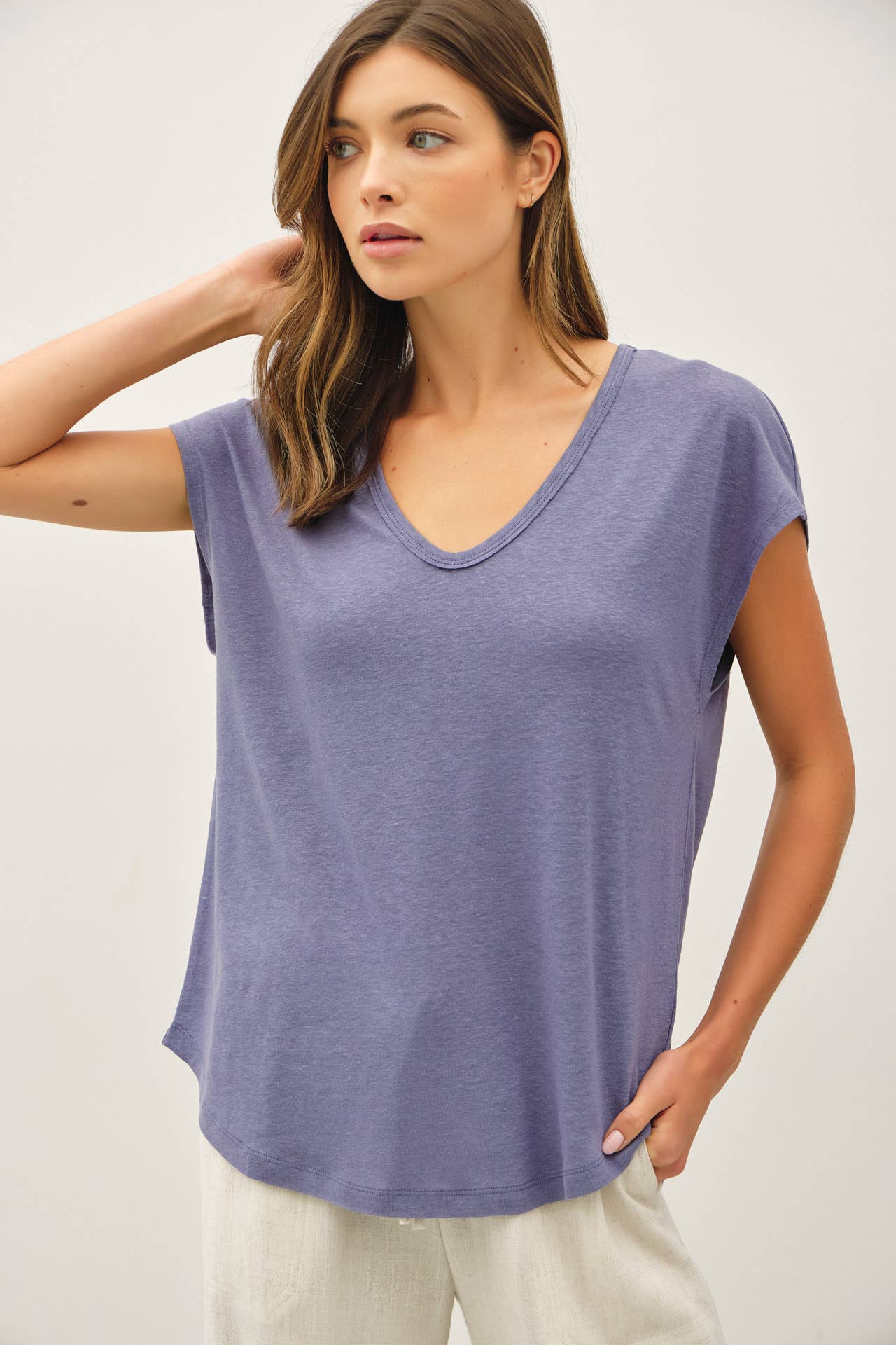 Jordan Raw Edge Linen Tee