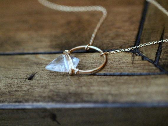 Albatross Necklace - 14kt GF + Quartz